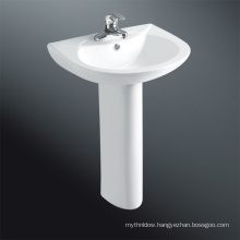 Corner bathroom wash basin with pedestal